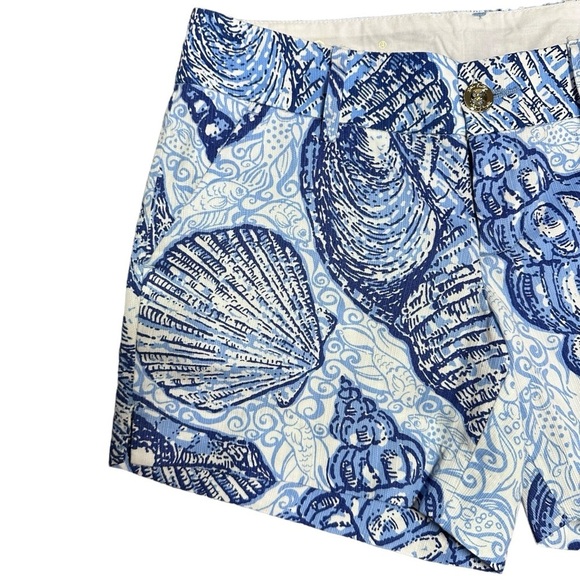 Lilly Pulitzer The Callahan Shorts 5” Inseam Blue Peri Pop Up Stuffed Shells - Picture 2 of 10